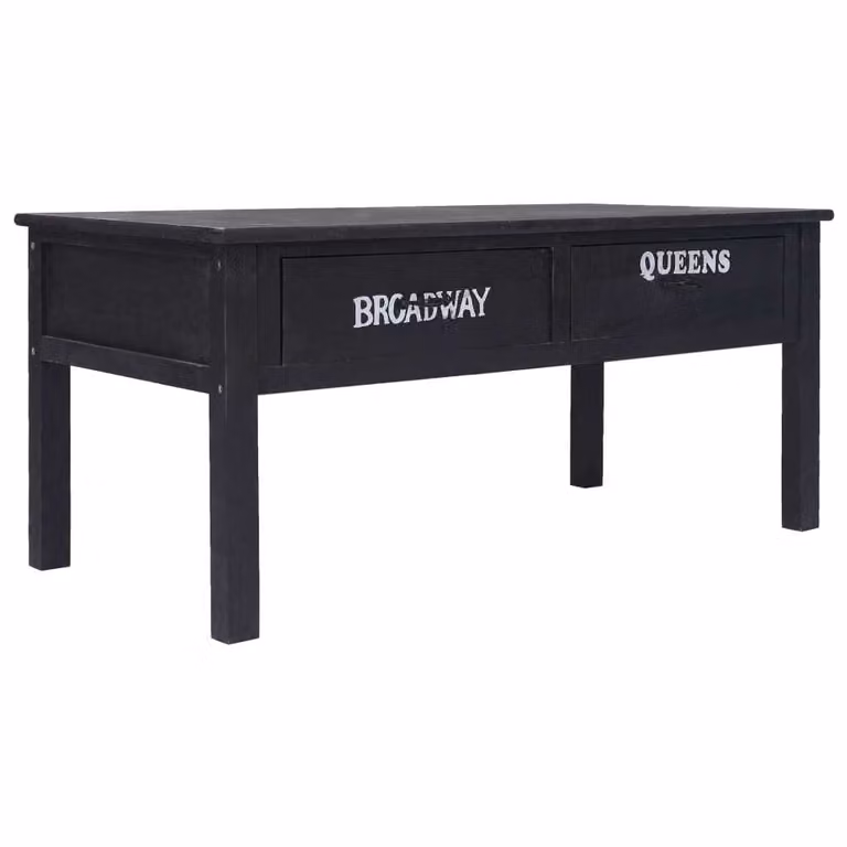 Tavolino nero 100×50×45 cm in legno