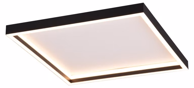 Plafoniera a LED - Nero opaco - 35 x 35 cm - Metallo