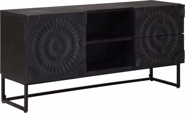 Mobile TV | Armadietto TV | Mobile Porta TV con cassetto con lo scaffale Nero 105 x 30 x 54 cm