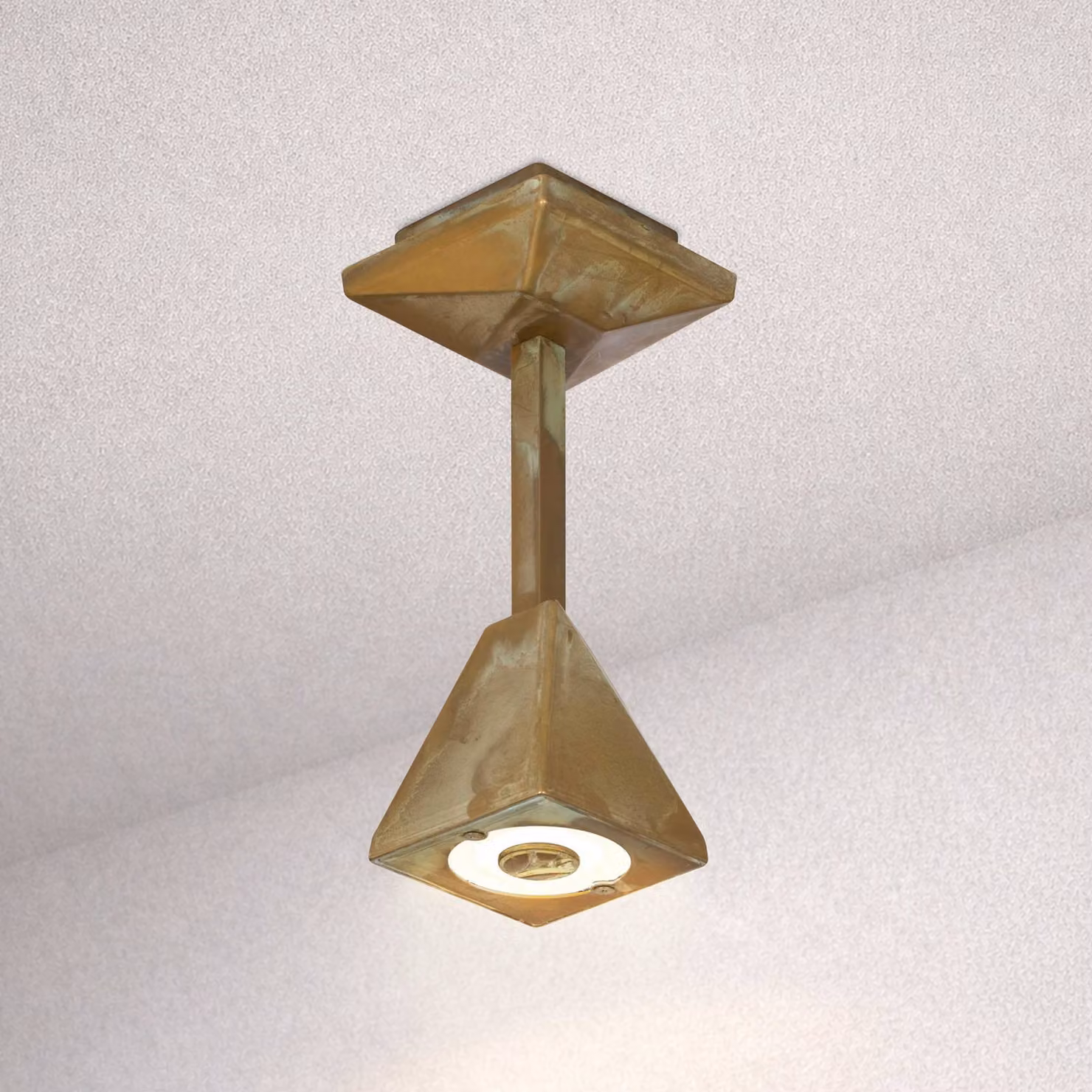 Moretti Luce Plafoniera LED da esterno Silva Edge, altezza 26 cm, ottone anticato Edge, Bronzo / Ottone antico, Ottone, Campagna / Rustiche, Plafoniera