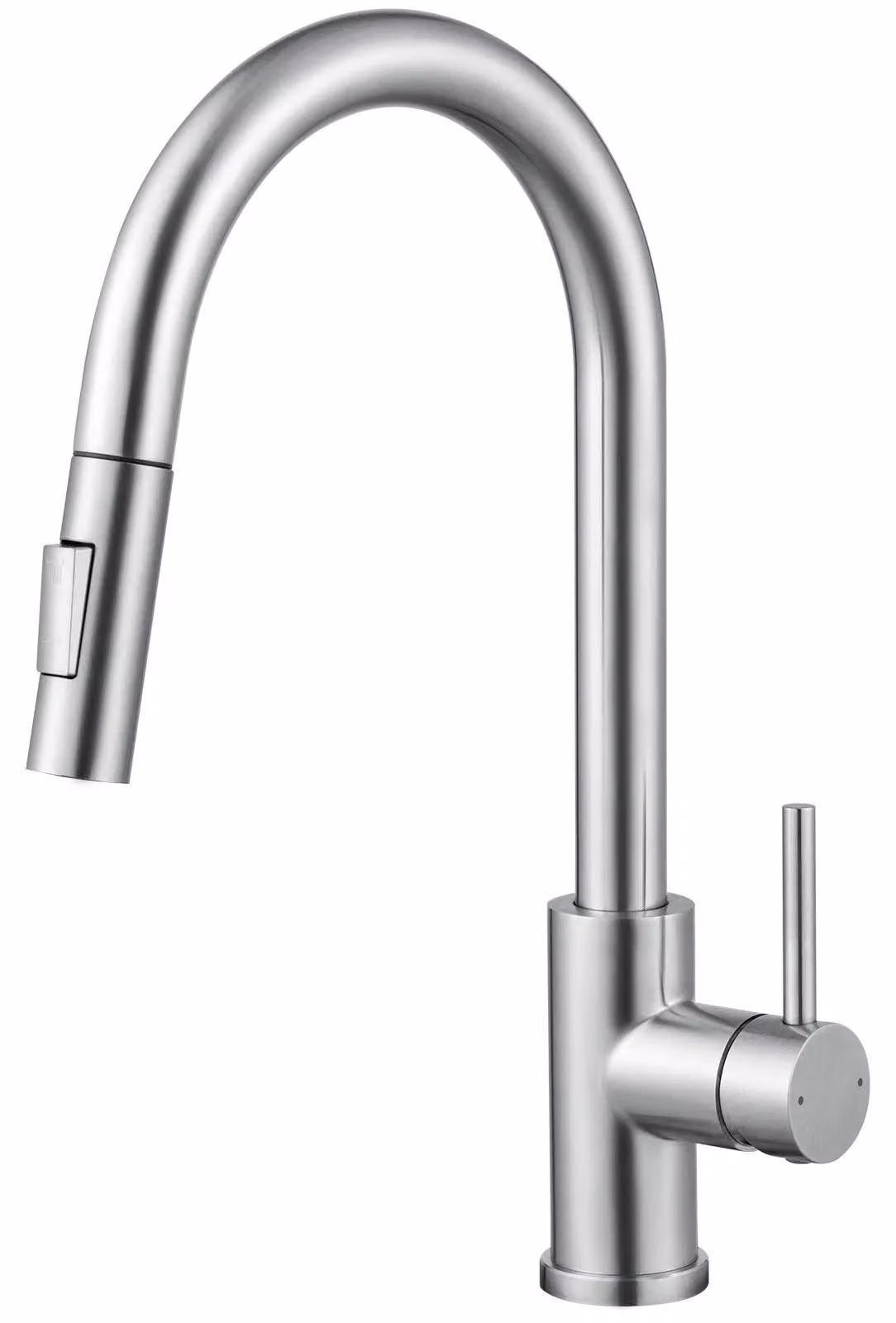 Rubinetto da cucina con soffione estraibile, realizzato in acciaio inossidabile resistente e finitura cromata
