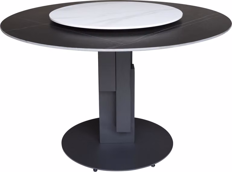 FURNLUX Tavolo da pranzo Modig Marble Black And Marble White And Black 120cm / Colore principale: Nero / Dimensioni: 120 x 75 x 120 cm