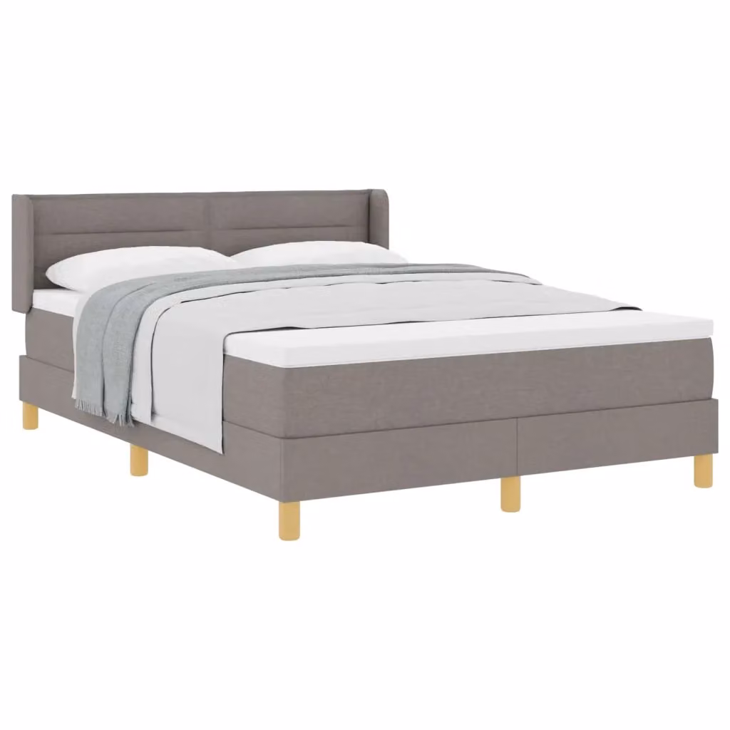 Letto a molle moderno con testiera Talpa vidaXL in tessuto grigio L: 140 cm, P: 190 cm, H: 88 cm – 2