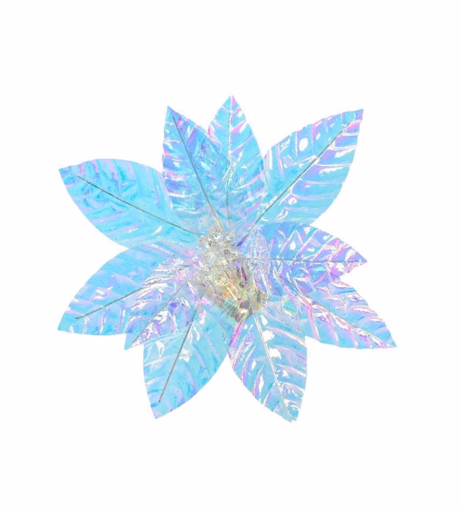Clip Stella di Natale Blu Iridescente - 31 x 14 cm