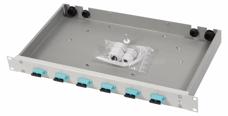 Scatola di giunzione Telegärtner con giunti 12LCD PhBz turchese1U TNSB-Be-12LCD-OM3