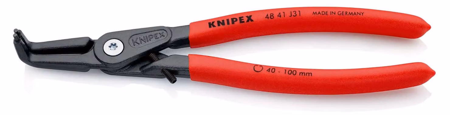 KNIPEX 48 41 J31 Pinza di precisione per anelli interni in fori forati rivestiti in plastica antiscivolo grigio atramentata 210 mm