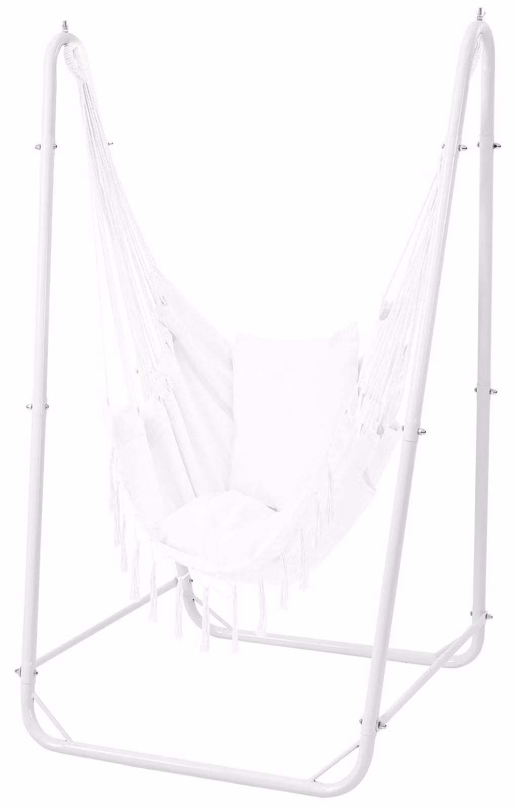 Supporto per sedia a dondolo a forma di U, bianco - Altezza 162,6 cm - Struttura in acciaio