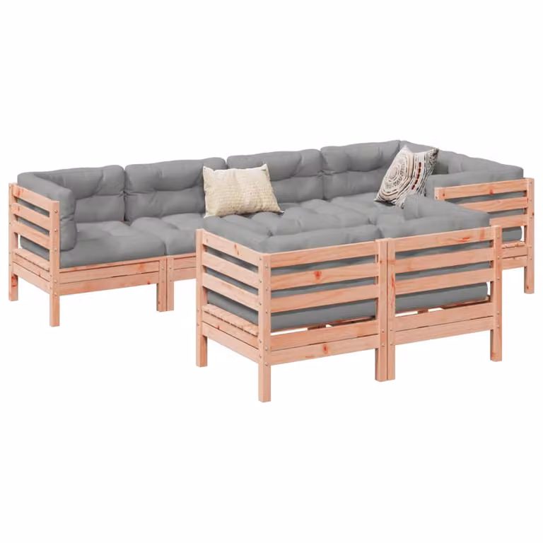 Maison Exclusive - Set da giardino composto da 7 pezzi con cuscini, in legno massello di douglasia