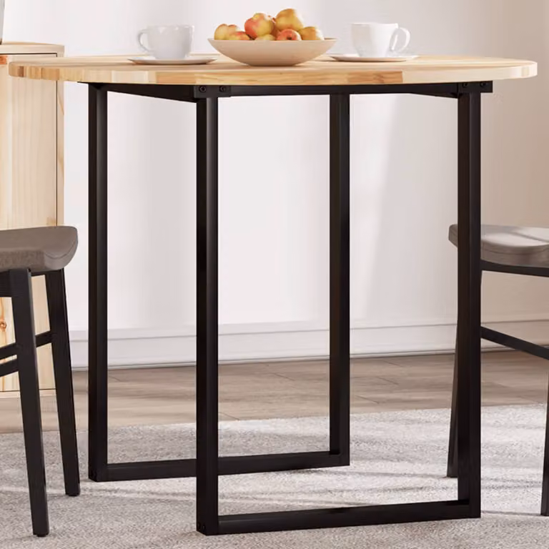 Piano Tavolo Rotondo in Legno Massello di Acacia Marrone vidaXL Ø90 x 2 cm