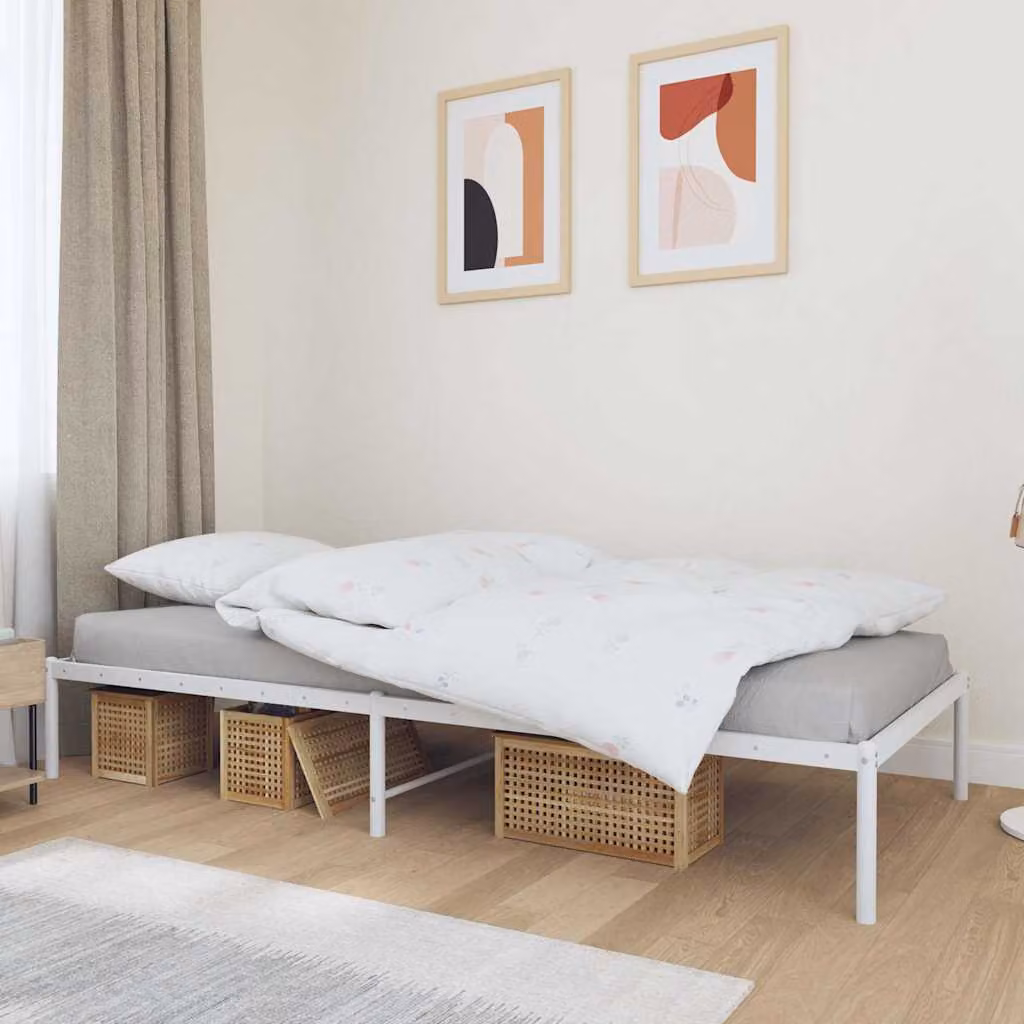 vidaXL Giroletto in Metallo Bianco L 90 cm x P 200 cm
