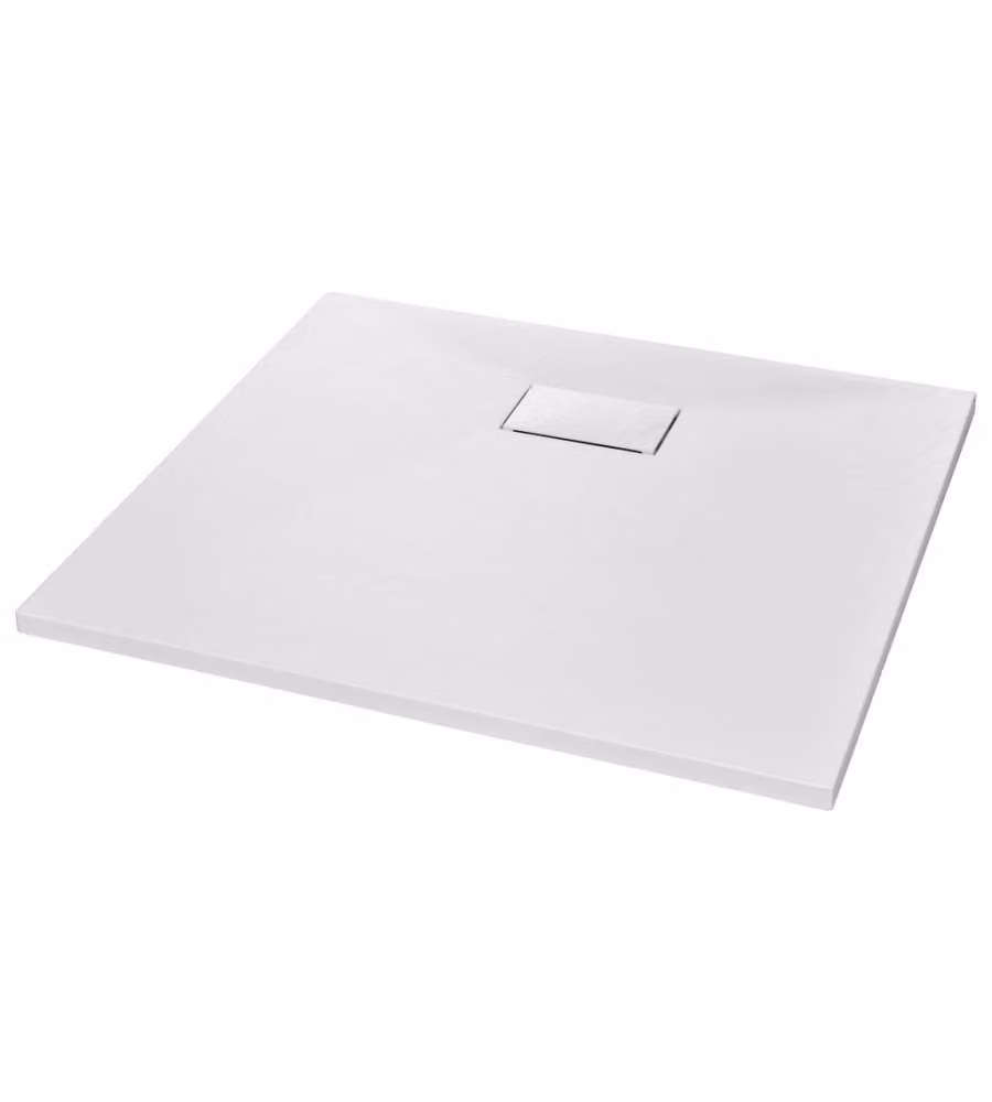 Piatto doccia rettangolare vidaXL in mineral cast bianco antiscivolo L: 90 cm, P: 80 cm – 2