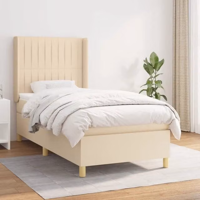 Giroletto a Molle con Materasso Crema 80x200 cm inTessuto 3132110