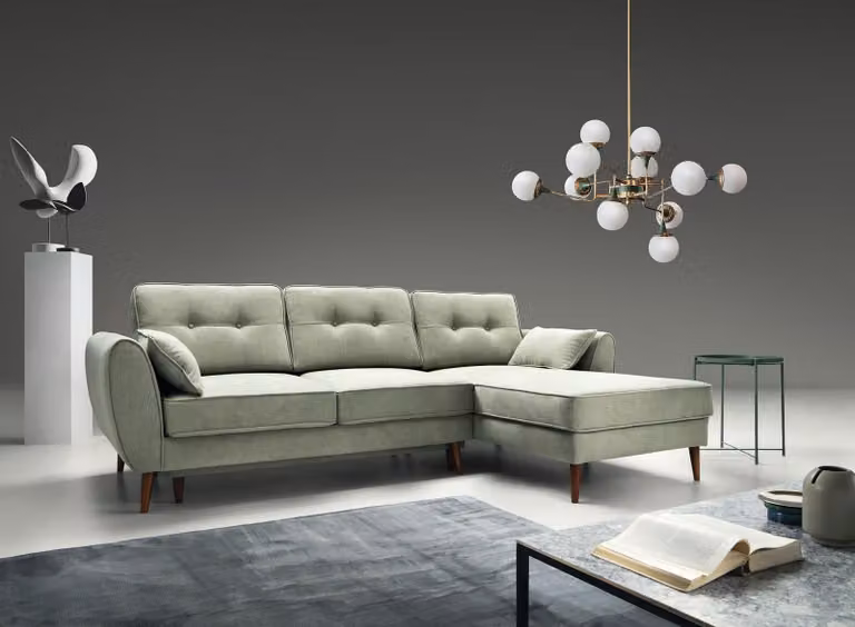 Sofas Design Ecksofa L-Form Möbel Bett Funktionen Textil Leder Schlafsofa Sofas
