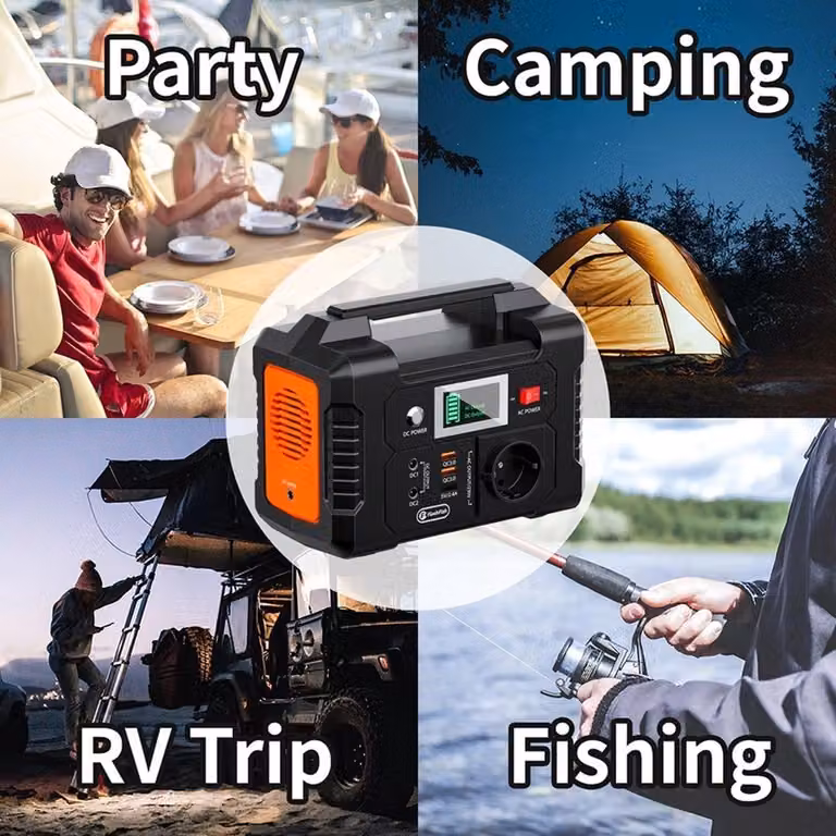 Stazione portatile di alimentazione da 200W, batteria agli ioni di litio da 151Wh, 1 uscita AC a onda sinusoidale pura da 220V, ideale per camper e furgoni camper