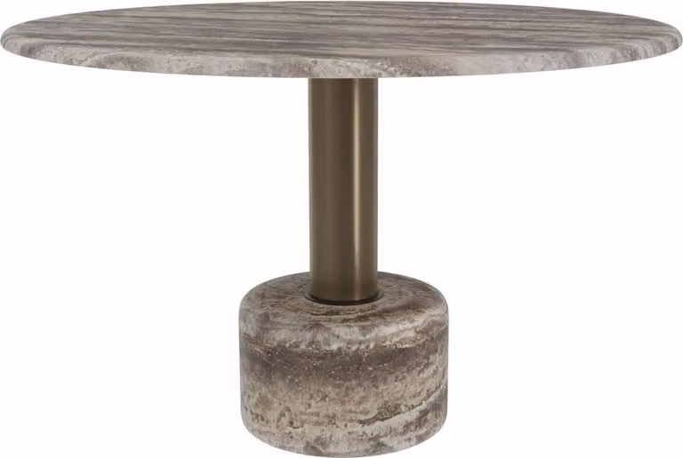 Casa Padrino tavolo da pranzo in travertino grigio / bronzo Ø 120 cm - Mobili per la sala da pranzo