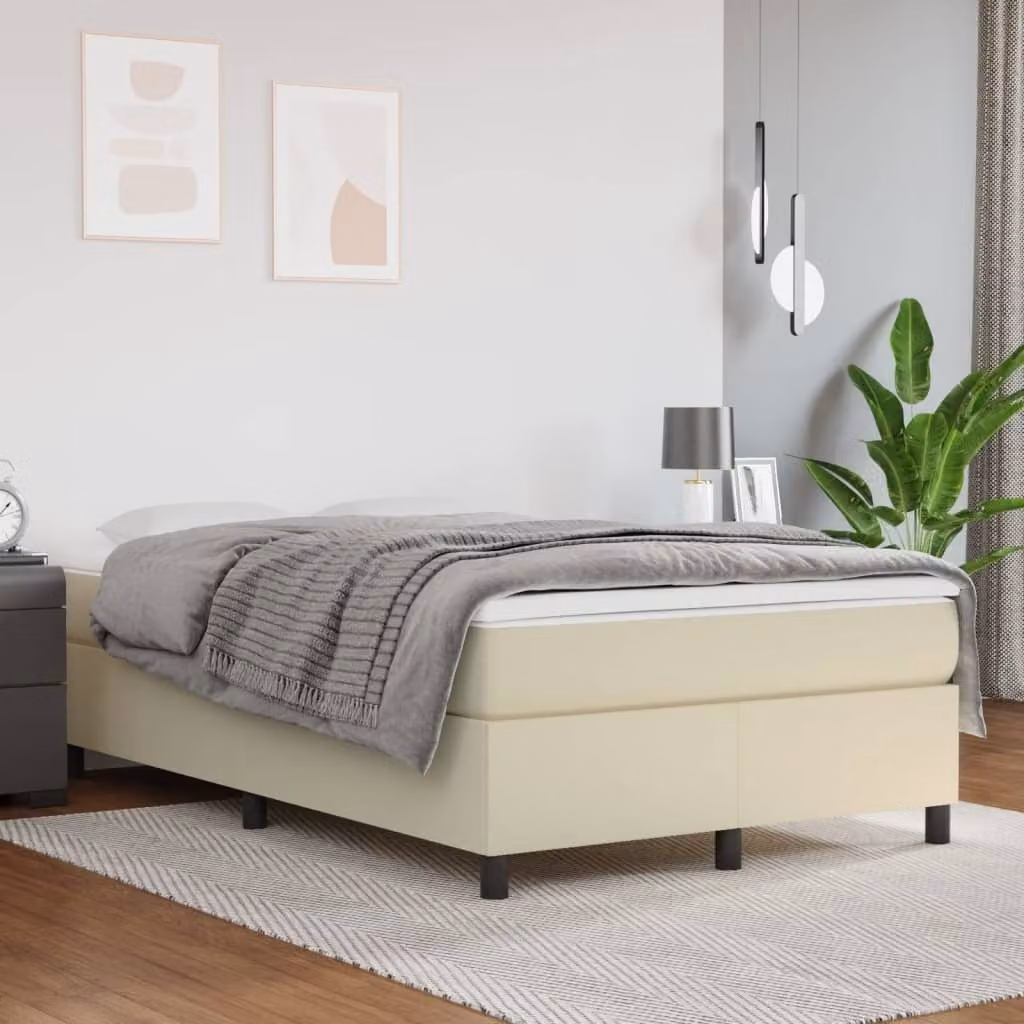 Maison Exclusive - Struttura letto boxspring color crema 120x200 cm in ecopelle