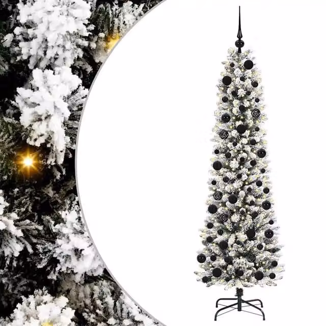Albero di Natale artificiale bianco vidaXL con 300 LED luce bianca calda, Altezza: 180 cm – 1