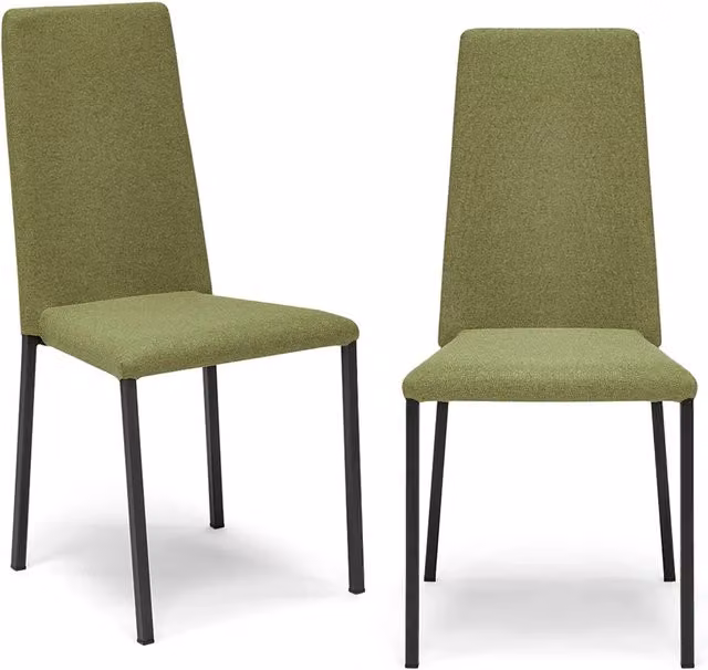 Set di 2 sedie imbottite Redokasa modello BETTY STYLE per interni, design moderno con gambe quadre in metallo, rivestimento in tessuto Verde Oliva – 1