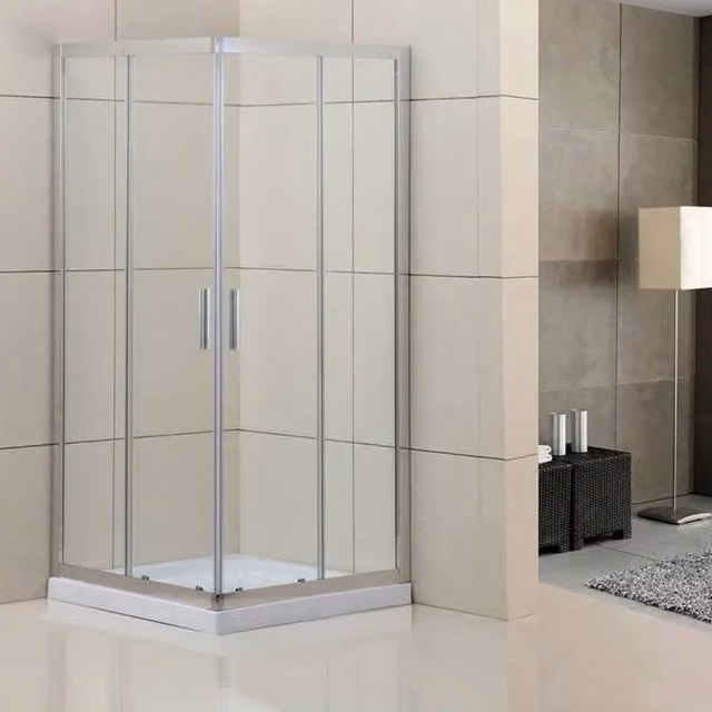 Box doccia ad incastro serie Bergamo 80 x 80 cm cristallo 6 mm