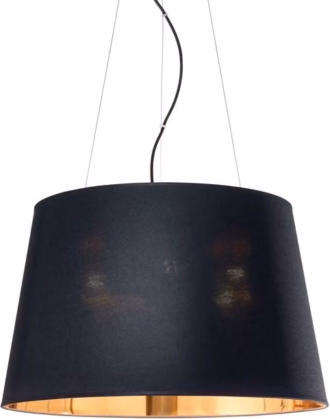 Sospensione Industrial-Minimal Nordik Tessuto Nero 4 Luci E27