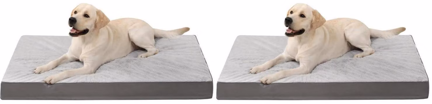 Cuccia ortopedica per cani, lavabile, grigia, confezione da 2, dimensioni 105x70 cm