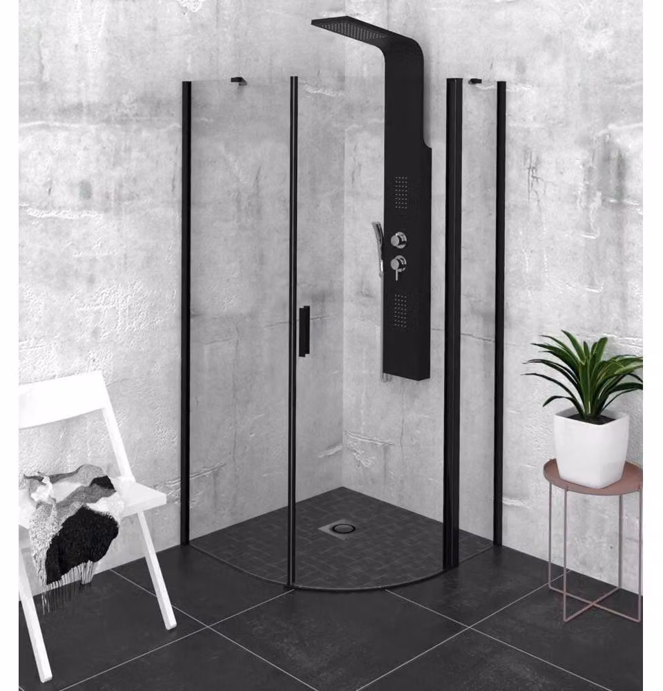 Polysan Zoom Line - Cabina doccia Black 900x900 mm, destra, nero opaco/vetro chiaro ZL2615BR