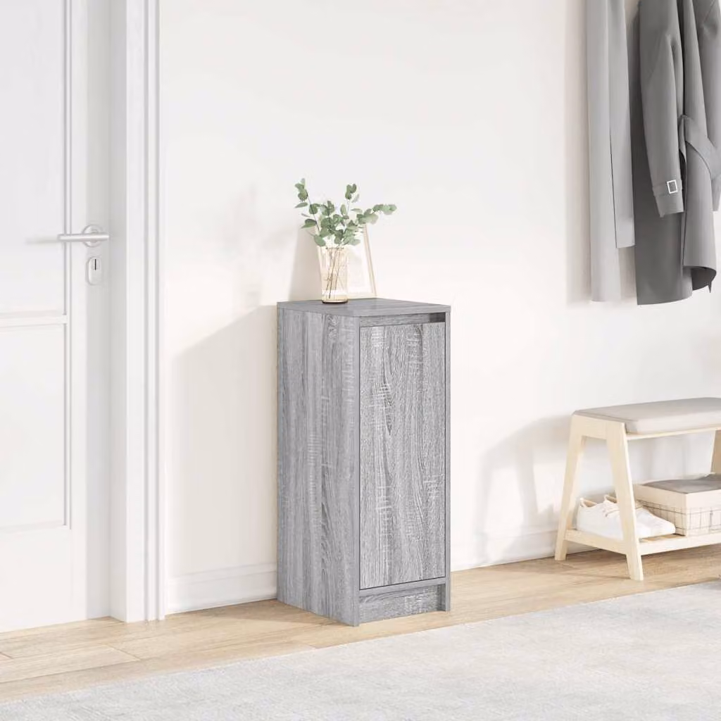 Scarpiera moderna a parete vidaXL in legno grigio L: 29,5 cm, P: 34 cm, H: 76 cm