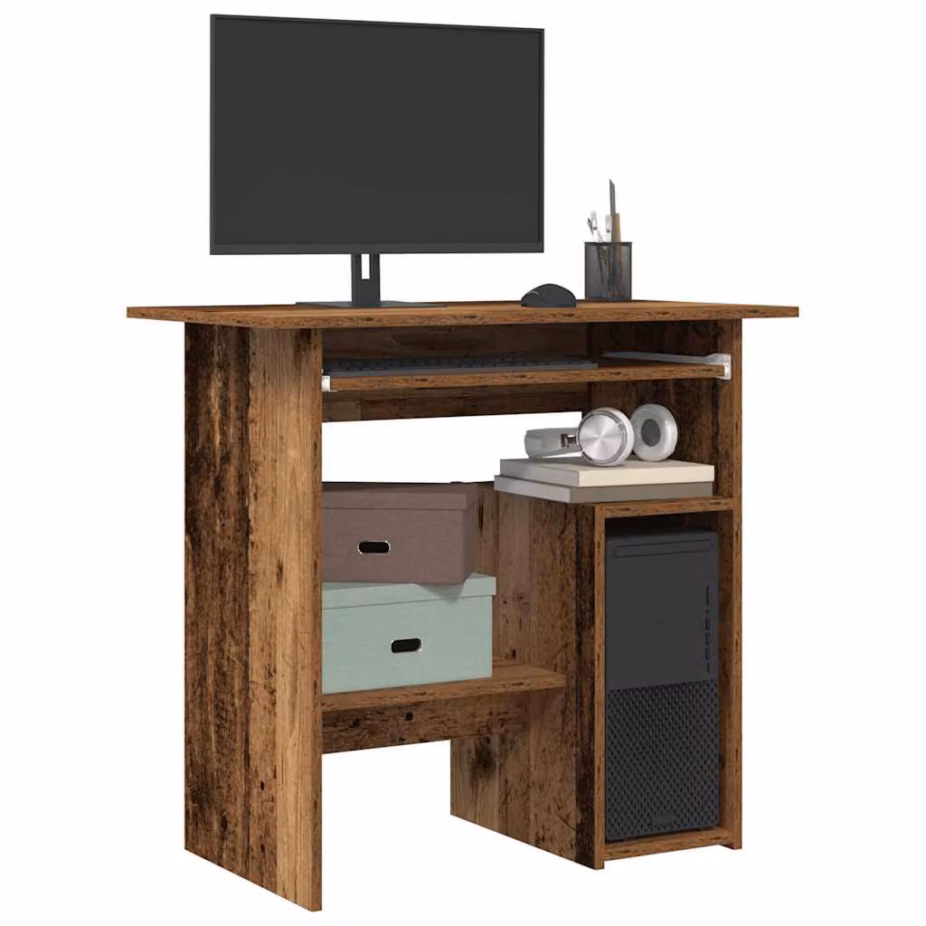 Scrivania moderna vidaXL in legno e MDF marrone L: 80 cm, P: 45 cm, H: 74 cm