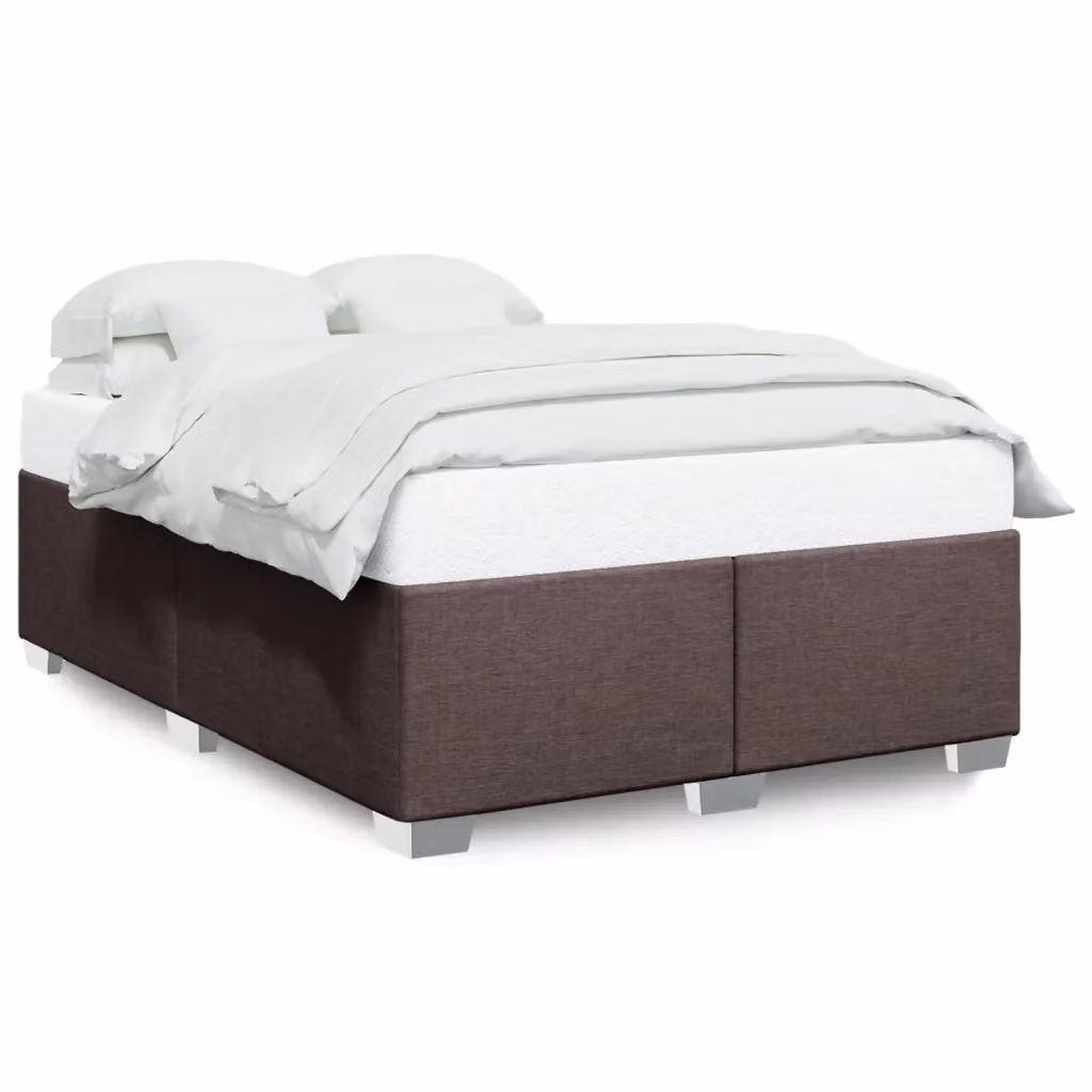 vidaXL Giroletto senza Materasso in Tessuto Marrone Scuro L 140 x P 200 cm – 2