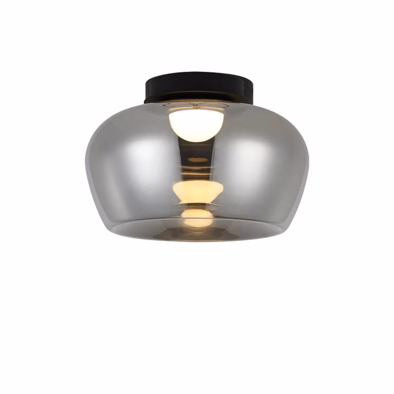 Viokef Plafoniera a LED Nadia, Alluminio / Grigio / Zincato, Soggiorno / Sala da pranzo, Vetro, Plafoniera LED