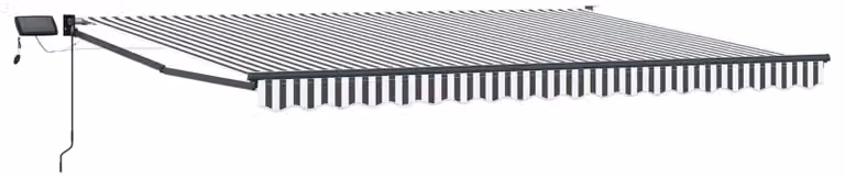 Tenda retrattile manuale con LED Antracite e Bianco 4,5 × 3 m