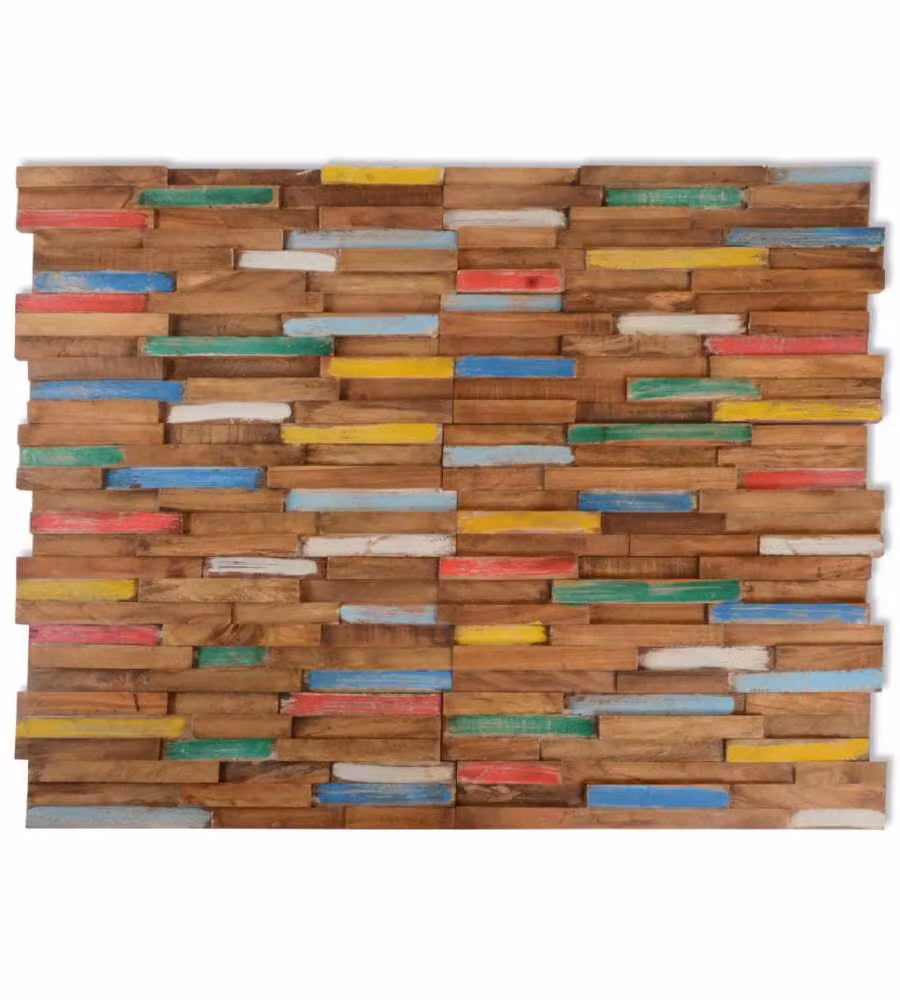 vidaXL Pannelli per Pareti in Legno Massello di Teak, 10 Pezzi, 1,03 m² – 2