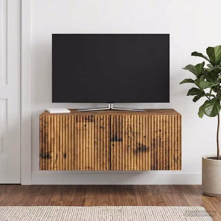 vidaXL Mobile Porta TV da Muro in Legno MDF Moderno, Colore Marrone, L 78,5 x P 41 x H 30 cm