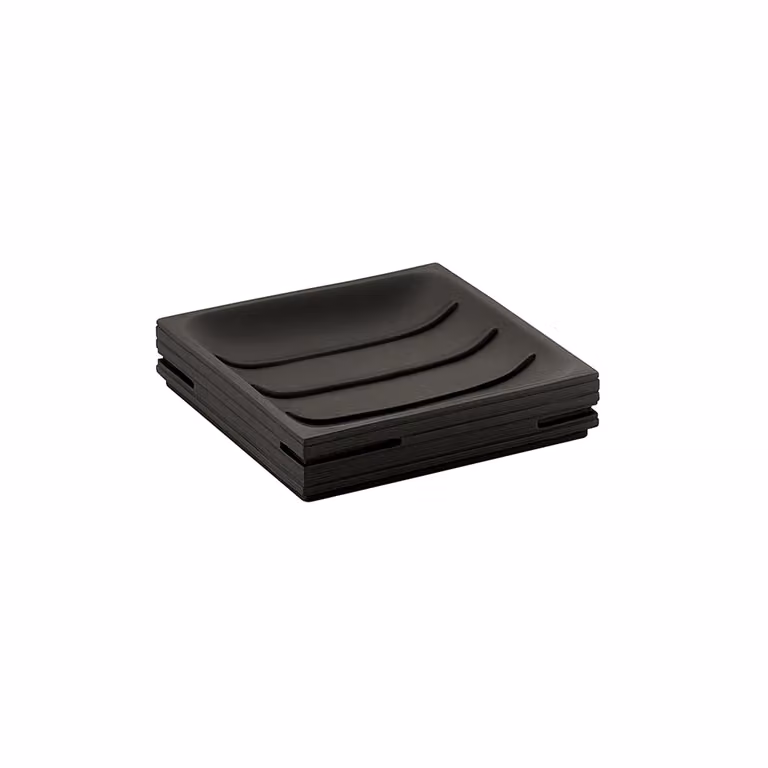 Portasapone d'appoggio in resina QU11 Gedy serie QUADROTTO Nero