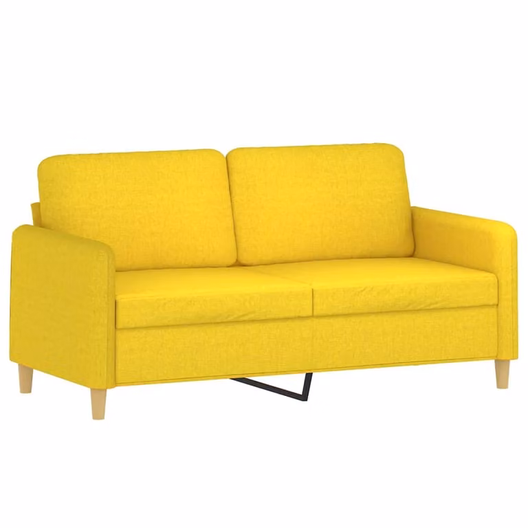divano a 2 posti giallo chiaro 140 cm in tessuto