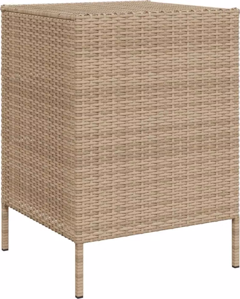 Armadietto Portaoggetti da Giardino Beige 55x59x80cm Polyrattan