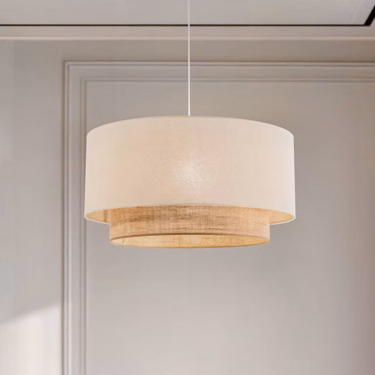 Lampada a sospensione Boho Duolla, dimmerabile, Bianco / Opale, Camera da letto, Metallo, Lampada a sospensione