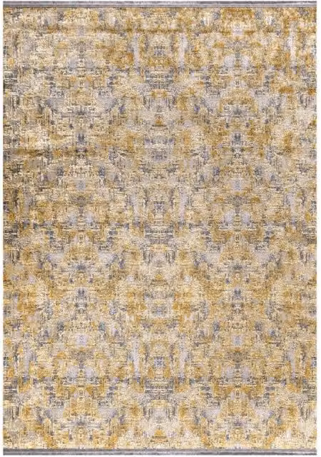 Tappeto antiscivolo Ada EFFEZ con superficie lucida e design astratto moderno, colori marrone e giallo, L: 160 cm x P: 230 cm