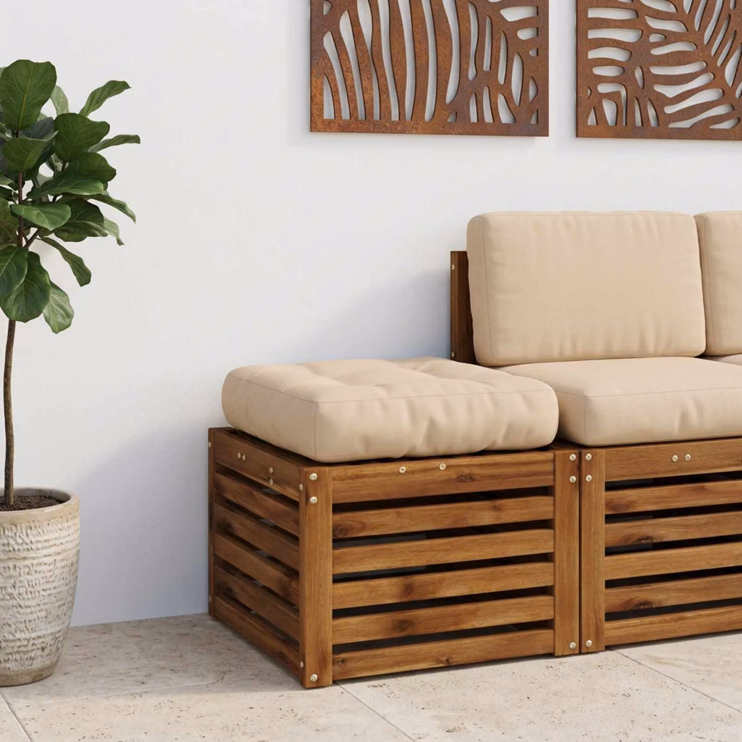 vidaXL Cuscino per Sedia in Unico Pezzo VIANEN 100% Poliestere Crema