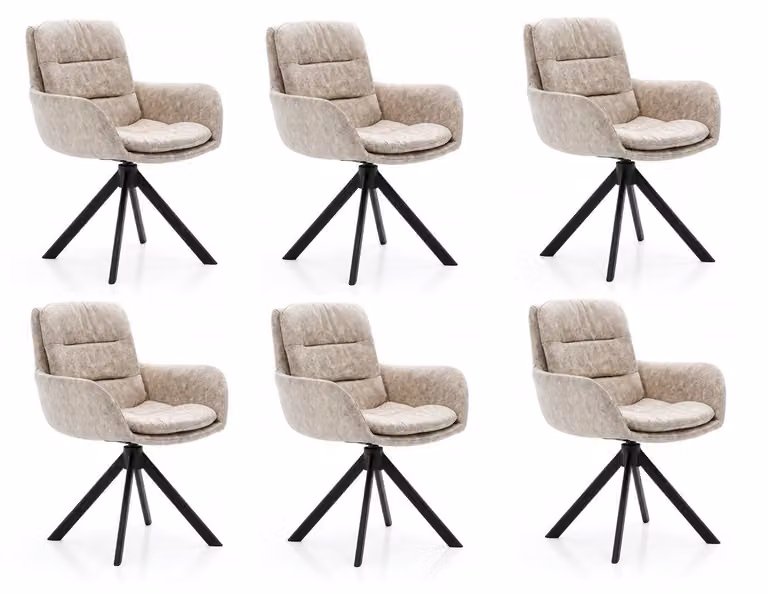 Set di 6 sedie beige: comode, moderne, eleganti, morbide, classiche