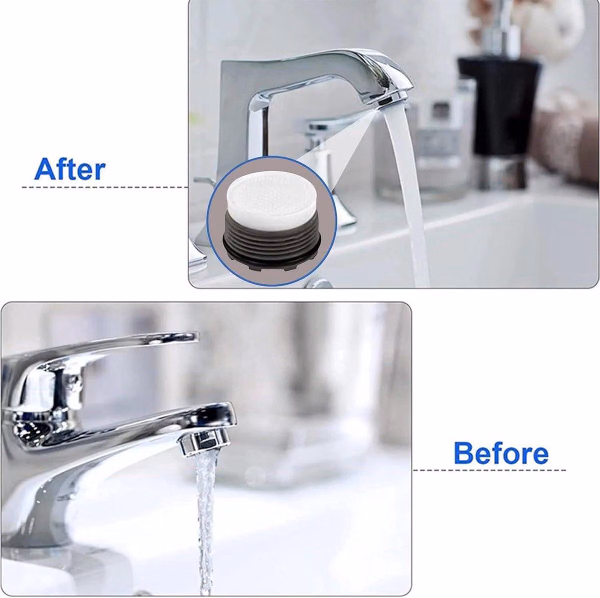 - Set di 10 limitatori di flusso in plastica da 24 mm per rubinetti - Filtro M24 per lavabi e rubinetti da cucina - Include 2 chiavi - Aeratori
