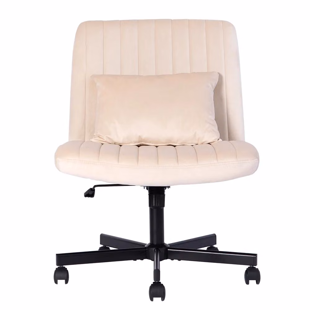 Sedia da Ufficio Girevole Xylo in Tessuto Beige Imbottita e Regolabile in Altezza – 2