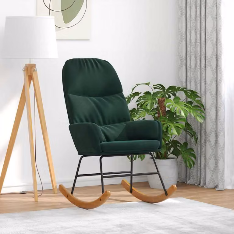 Sedia da Pranzo vidaXL in Velluto Verde con Struttura in Metallo e MDF, H 110 x L 79 x P 70 cm, P 44 cm