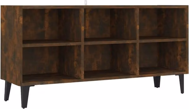 Mobile TV multimediale mensola TV credenza mobile TV per sala da pranzo soggiorno camera da letto con gambe in metallo finitura rovere affumicato 103,5 x 30 x 50 cm marrone 02_0026876