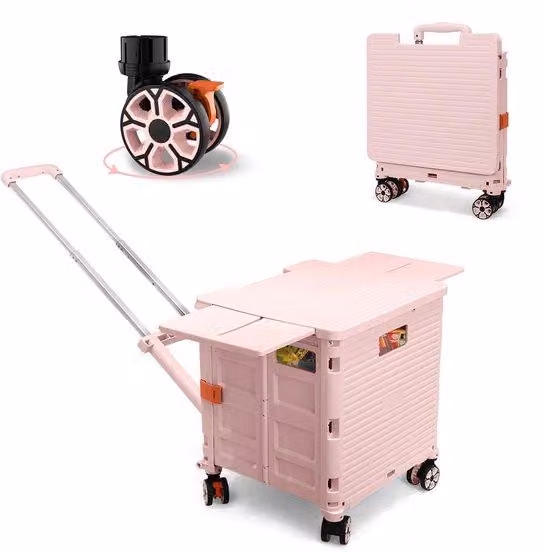 Trolley multifunzionale pieghevole con coperchio magnetico e ruote con pneumatici in gomma