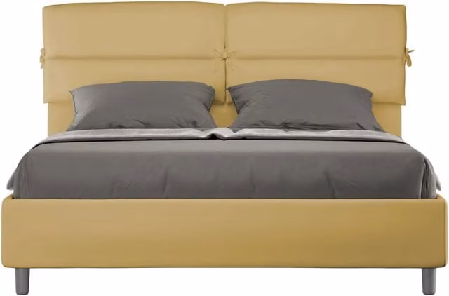 Letto Matrimoniale con Contenitore e Rete a Alzata Giordanoshop Colore Ocra – 1