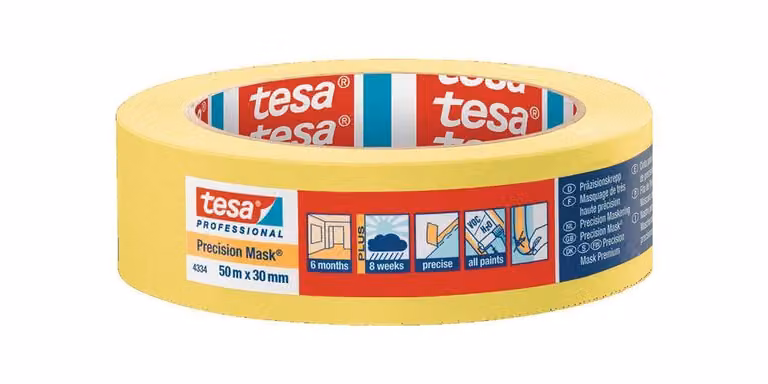 tesa 4334 Clip di precisione PLUS 50 m × 30 mm giallo
