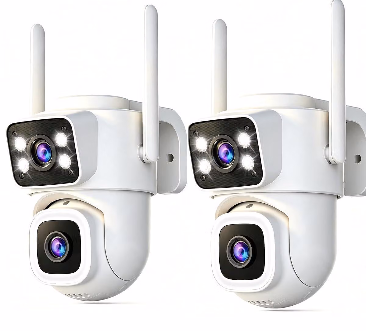 2 telecamere di sicurezza per esterni - doppia lente, risoluzione 2K, zoom 5x