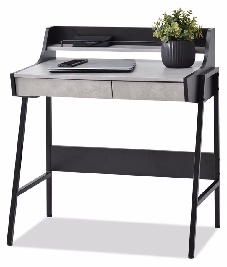 Scrivania minimalista RENO - nero / cemento