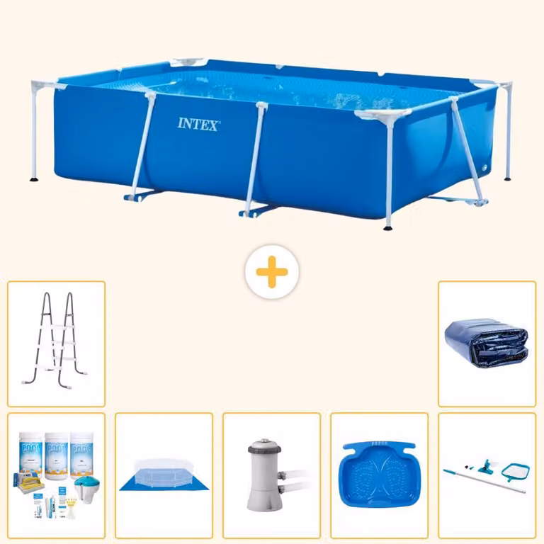 Piscina fuori terra rettangolare - 300x200x75 cm - 8 pezzi - Modello S20059